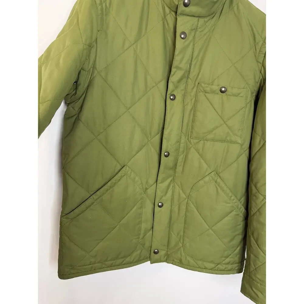 J Crew Outerwear Sussex NX-631 Quilted Jacket Mens M Olive Green Insulated Coat